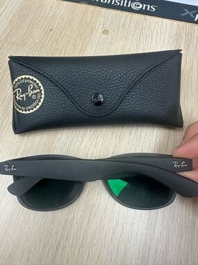 Authentic Ray-Ban Matte Black Sunglasses with Prescription Lenses and Black Case